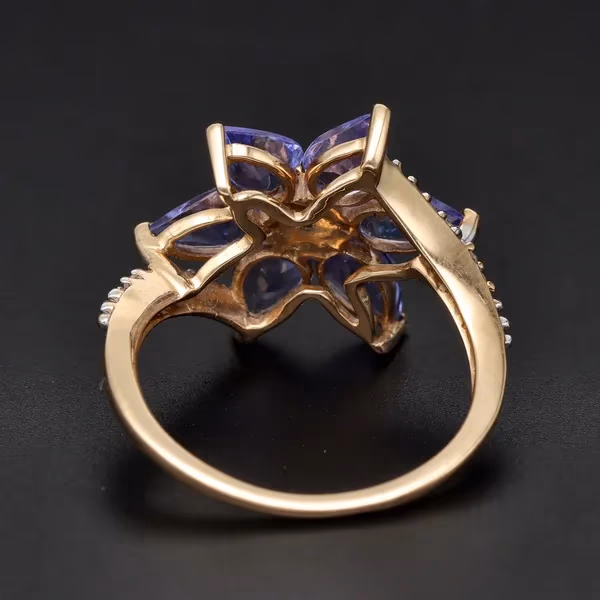 Gold Tanzanite Diamond Ring