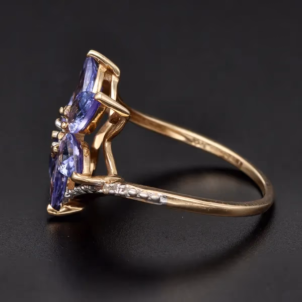 Gold Tanzanite Diamond Ring