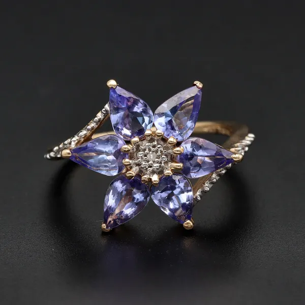 Gold Tanzanite Diamond Ring