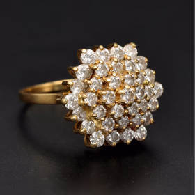 Vintage 18ct Gold Diamond Cluster Ring