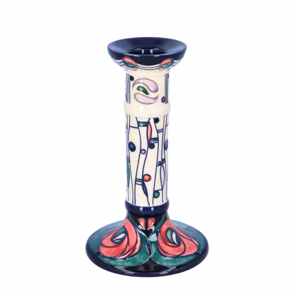 Moorcroft Rose Teardrop Design Candlesticks
