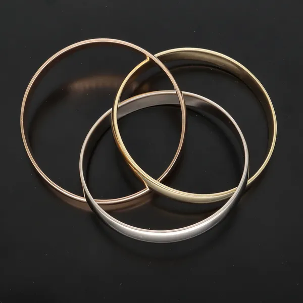 Cartier 18K Tri-Colour Gold Trilogy Bangle