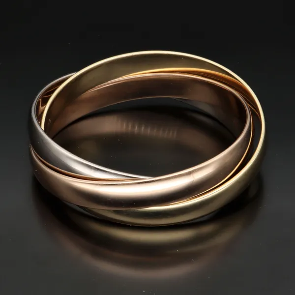Cartier 18K Tri-Colour Gold Trilogy Bangle