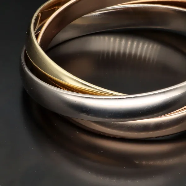 Cartier 18K Tri-Colour Gold Trilogy Bangle