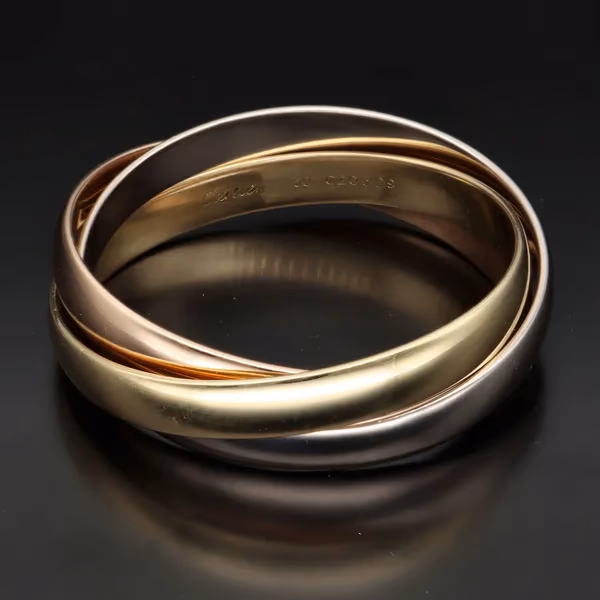 Cartier 18K Tri-Colour Gold Trilogy Bangle