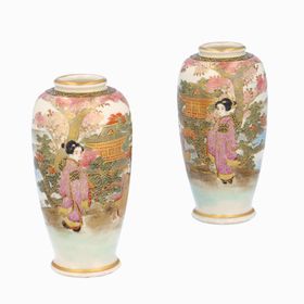 Pair of Miniature Satsuma Vases