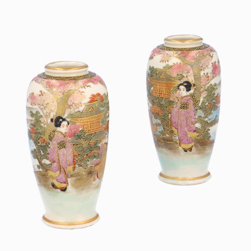 Pair of Miniature Satsuma Vases image-1