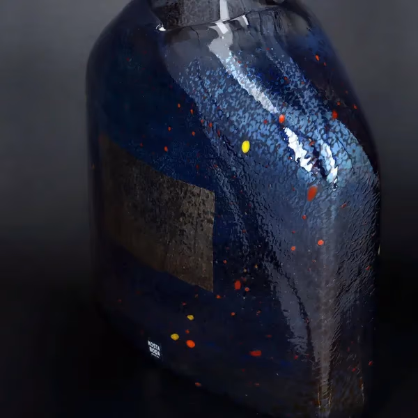 Kosta Boda Large Blue Bottle Vase by Bertil Vallien