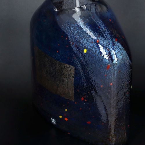 Kosta Boda Large Blue Bottle Vase by Bertil Vallien image-3