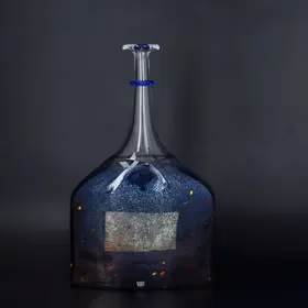 Kosta Boda Large Blue Bottle Vase by Bertil Vallien