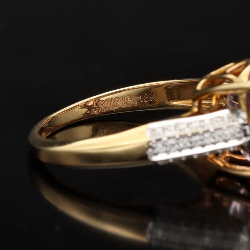 18ct Gold Kunzite and Diamond Ring image-4