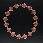 Sterling Silver & Red Enamel Necklace