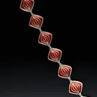 Sterling Silver & Red Enamel Necklace