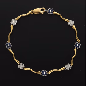 18ct Yellow Gold Sapphire & Diamond Bracelet