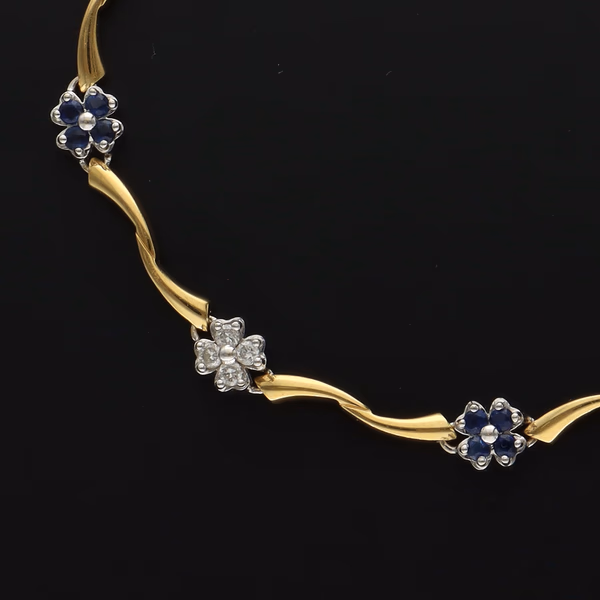 18ct Yellow Gold Sapphire & Diamond Bracelet
