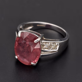 18ct White Gold 7ct Royal Ruby & Diamond Ring