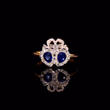360° view of The Antique Victorian Sapphire And Diamond Double Heart Sweetheart Ring