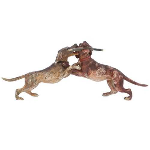 Two Fighting Bronze Dogs image-2