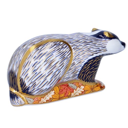 Royal Crown Derby Paperweight of a Woodland Badger image-3