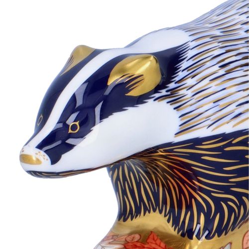 Royal Crown Derby Paperweight of a Woodland Badger image-4