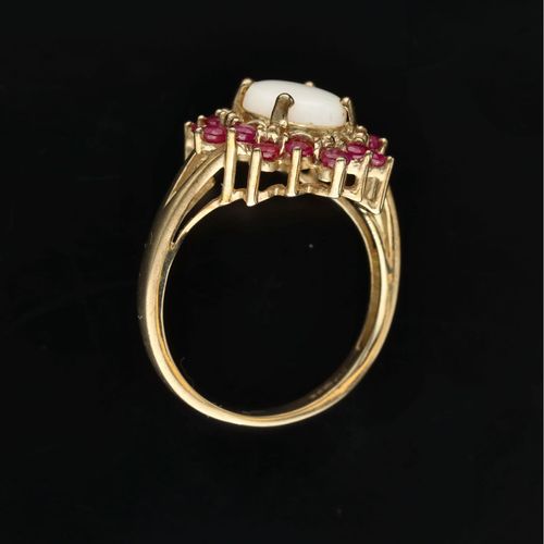 9ct Gold Ruby and Opal Ring image-5