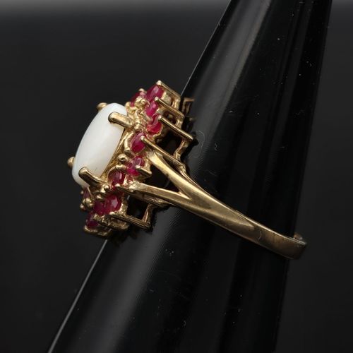 9ct Gold Ruby and Opal Ring image-3