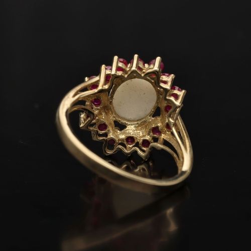 9ct Gold Ruby and Opal Ring image-4