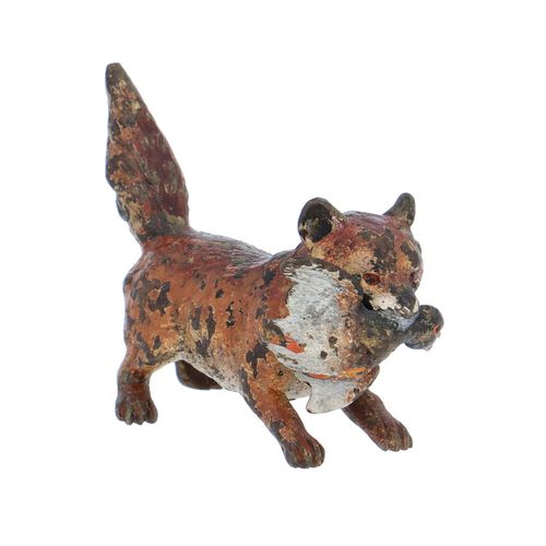 Cold Painted Bronze Fox with Duck image-1