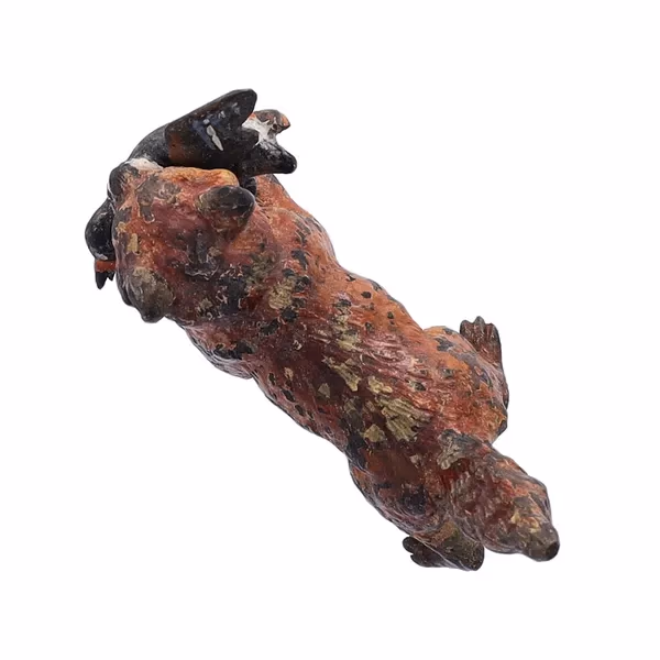 Cold Painted Bronze Fox with Duck