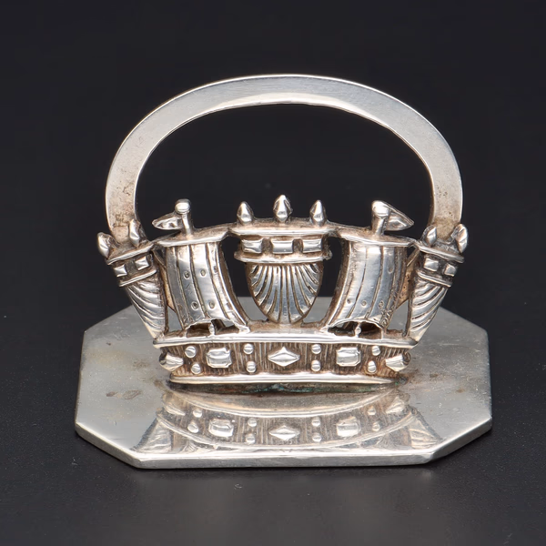 Silver Nautical Menu Holders