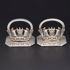 Silver Nautical Menu Holders