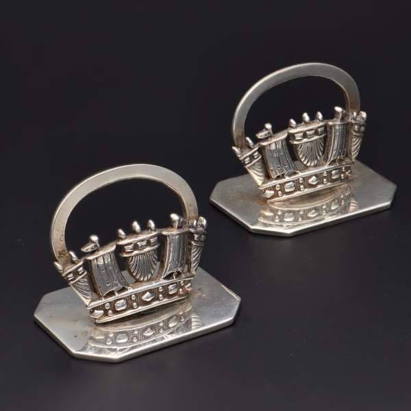 Silver Nautical Menu Holders