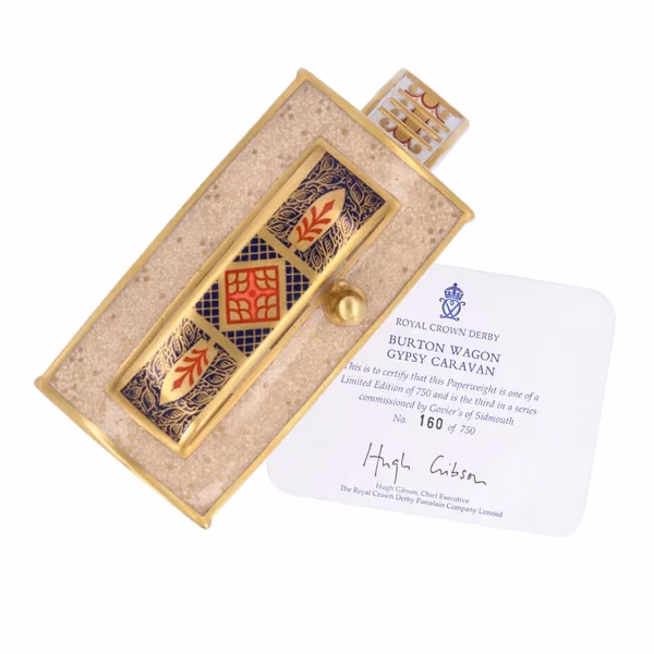 Limited Edition Royal Crown Derby Burton Wagon Gyspy Caravan