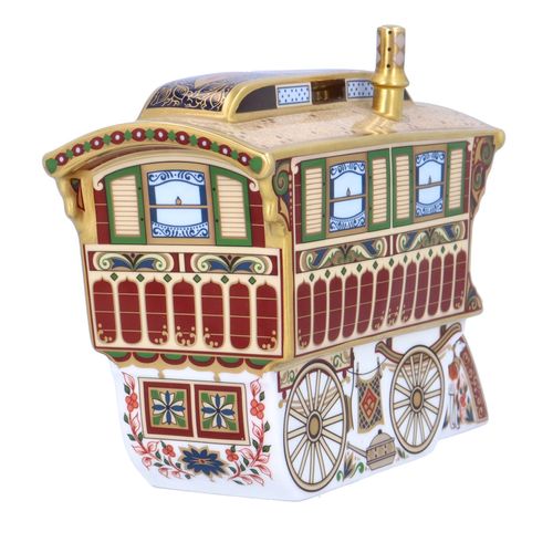 Limited Edition Royal Crown Derby Burton Wagon Gyspy Caravan image-3