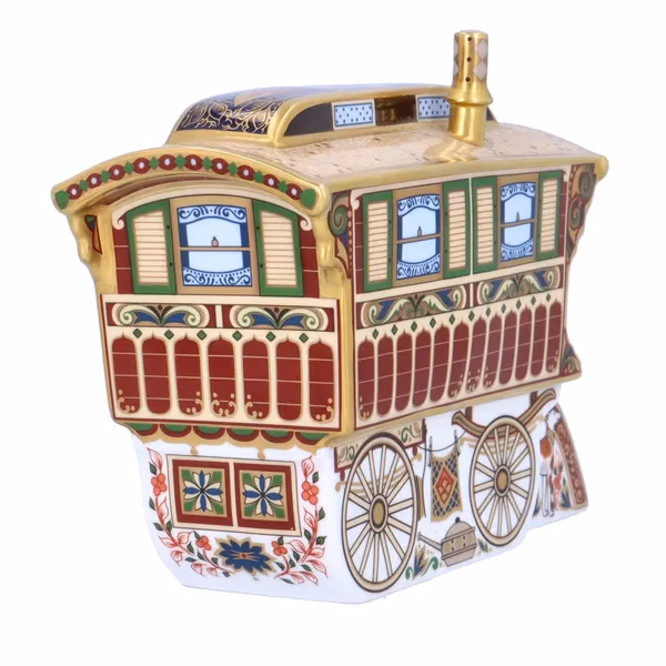 Limited Edition Royal Crown Derby Burton Wagon Gyspy Caravan