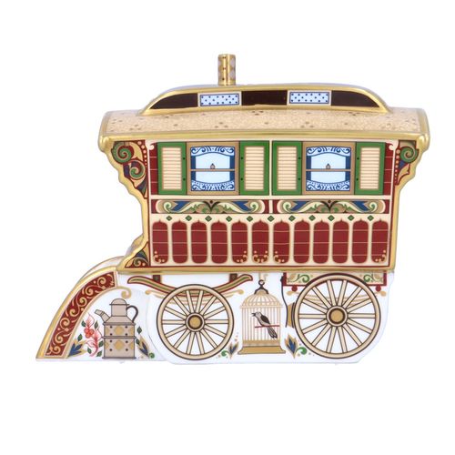 Limited Edition Royal Crown Derby Burton Wagon Gyspy Caravan image-2