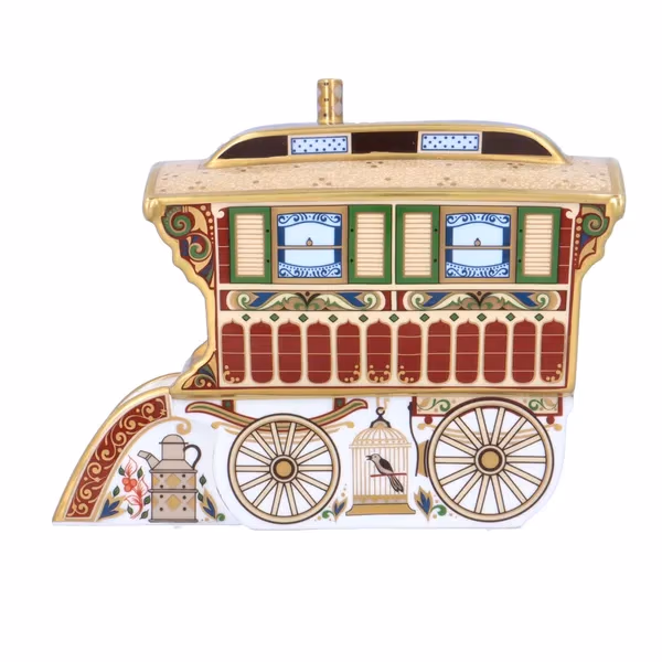 Limited Edition Royal Crown Derby Burton Wagon Gyspy Caravan