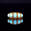 360° view of The Antique Art Deco 1922 Five Turquoise Ring