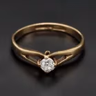 Gold 0.25ct Diamond Ring. Edinburgh 1980