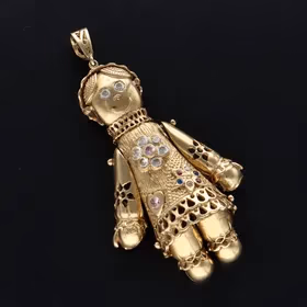 9ct Yellow Gold Ragdoll Pendant