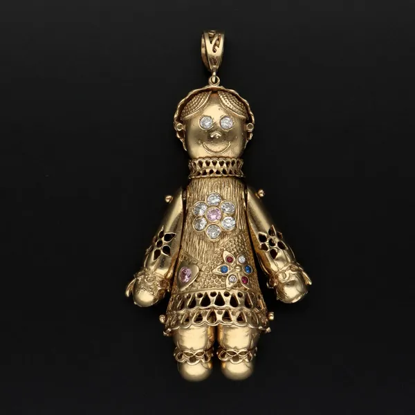 9ct Yellow Gold Ragdoll Pendant