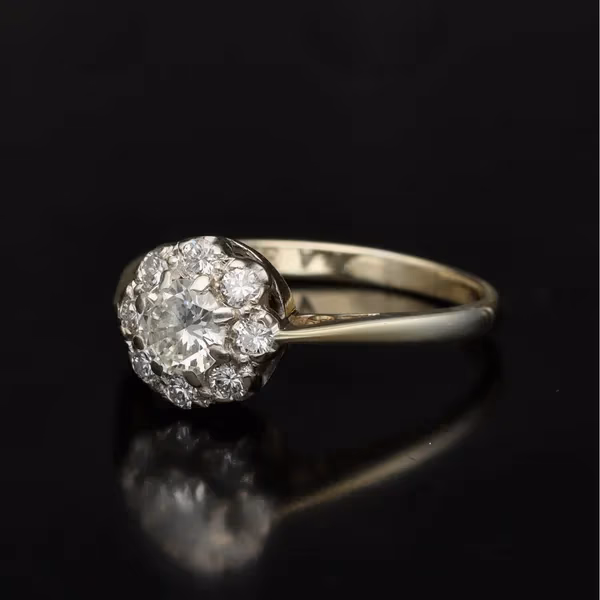 18ct Yellow Gold Antique Cluster Ring