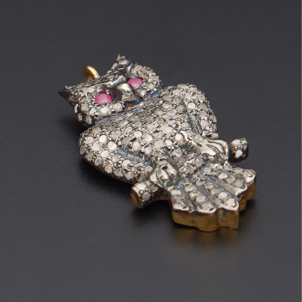 Vintage Diamond Owl Pendant