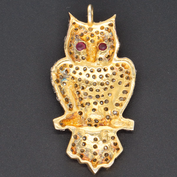 Vintage Diamond Owl Pendant