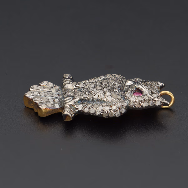 Vintage Diamond Owl Pendant