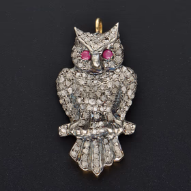 Vintage Diamond Owl Pendant