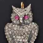 Vintage Diamond Owl Pendant