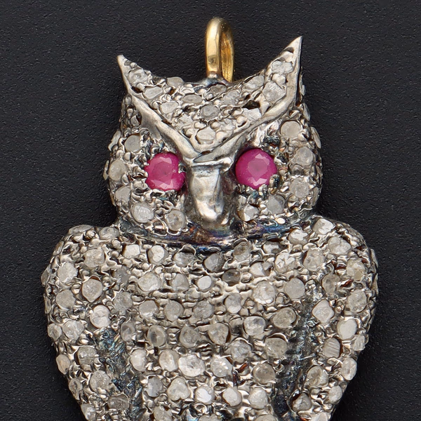 Vintage Diamond Owl Pendant