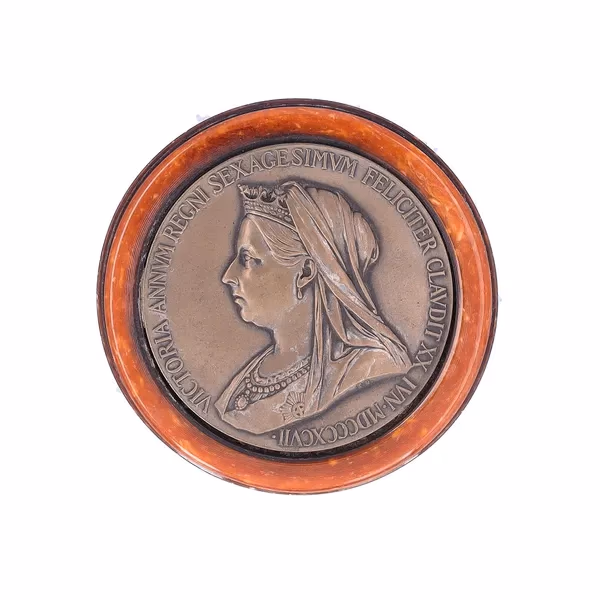 Queen Victoria Commemorative Amber Snuff Box