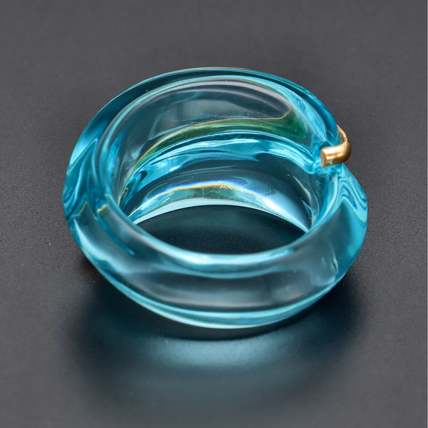 Baccarat Coquillage Aqua Crystal Ring